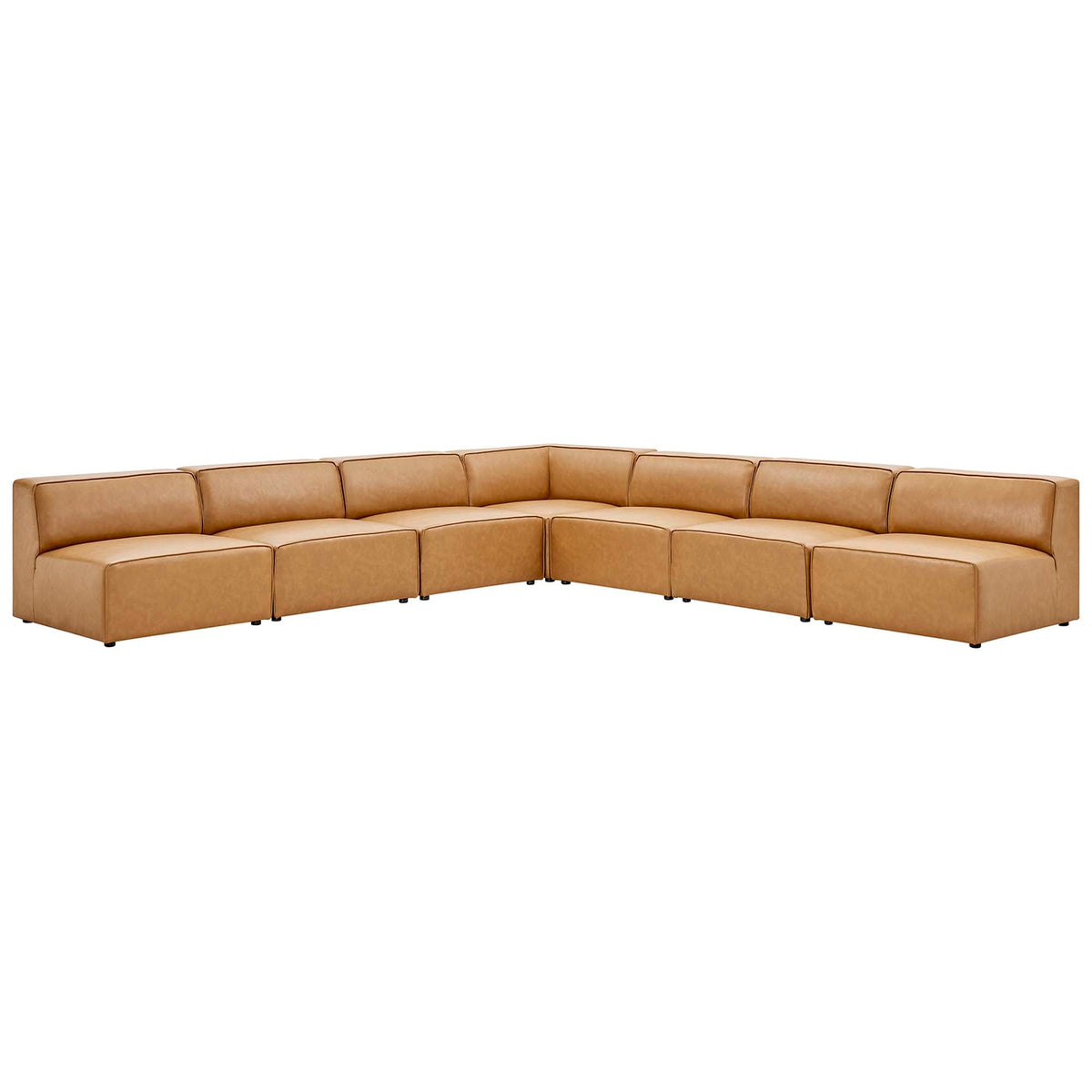 Mingle 7-Piece Vegan Leather Sectional Sofa by Modway