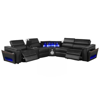 Nova - Sectional With Bluetooth Speaker, LED And Lifting Wine Cabinet