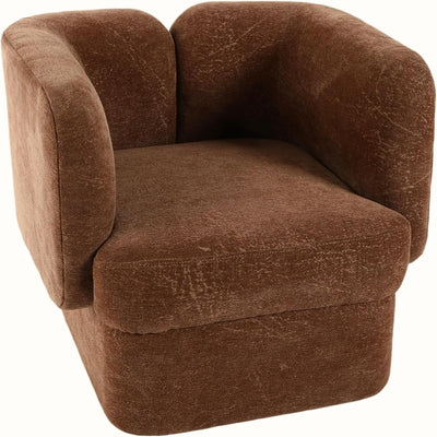 Shelter-Back Accent Chair with Cushioned Seat & Soft Fabric Upholstery – Comfortable & Stylish Office and Home Decor Lounge Chair for Bedroom & Living Room – 28", Brown