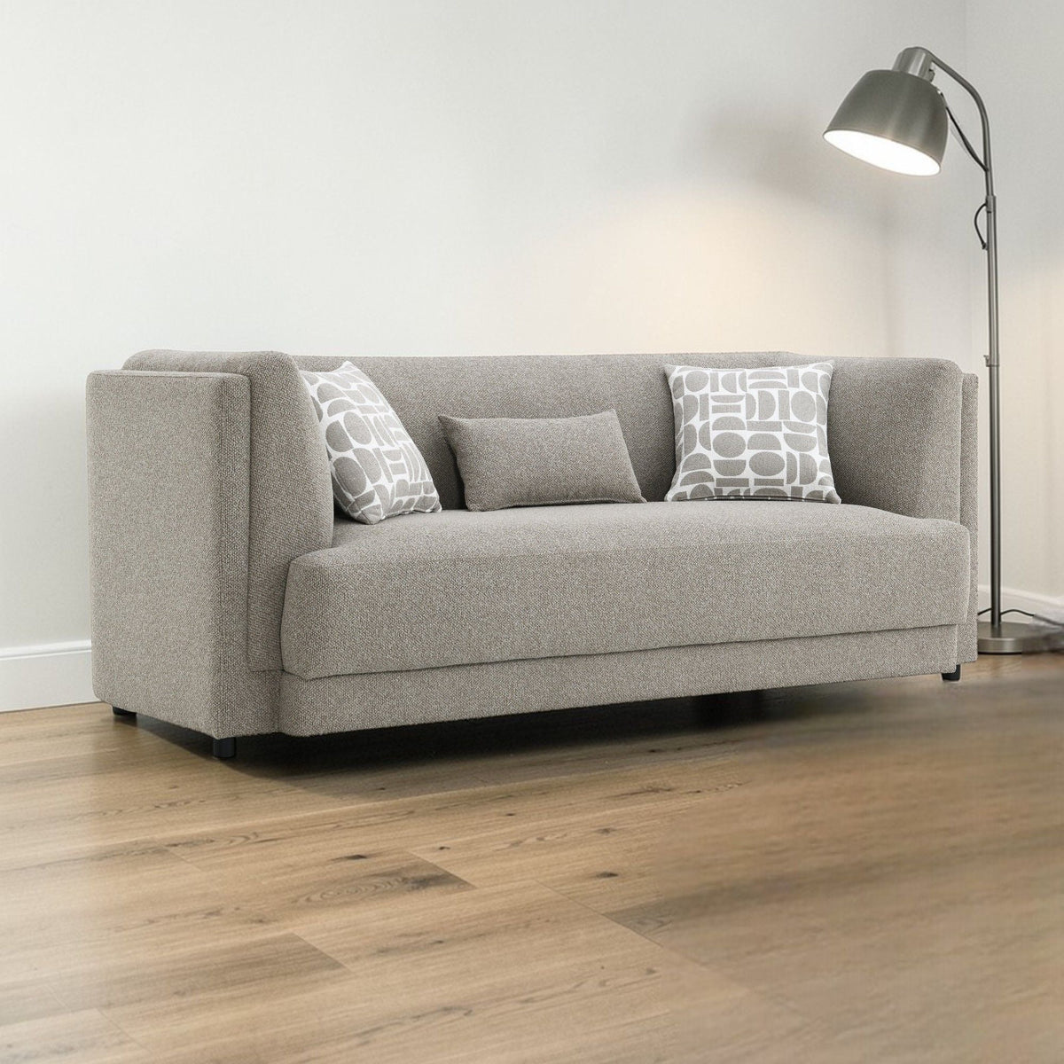 Glenda - Sofa With 3 Pillows - Gray