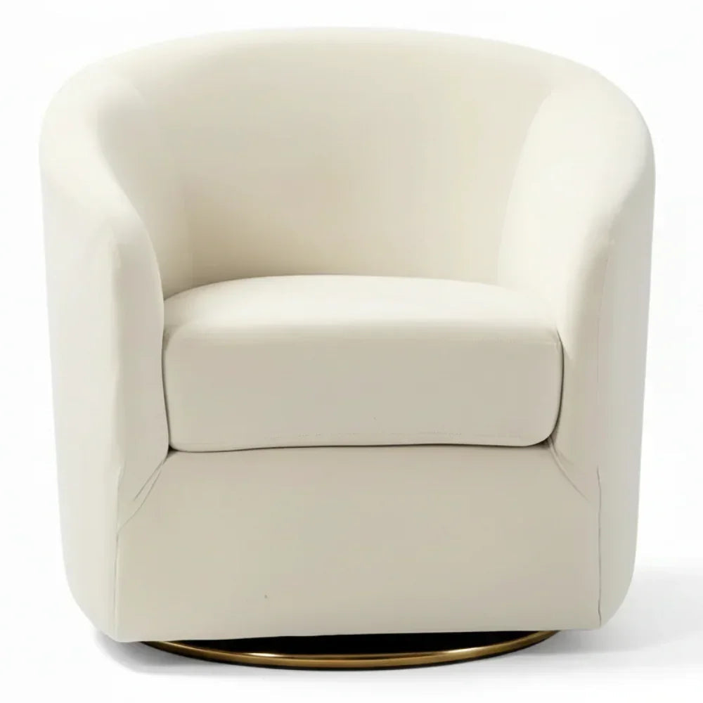 Velvet Swivel Accent Chair with Golden Metal Base