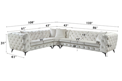 Atronia Sectional Sofa With 4 Pillows - Beige
