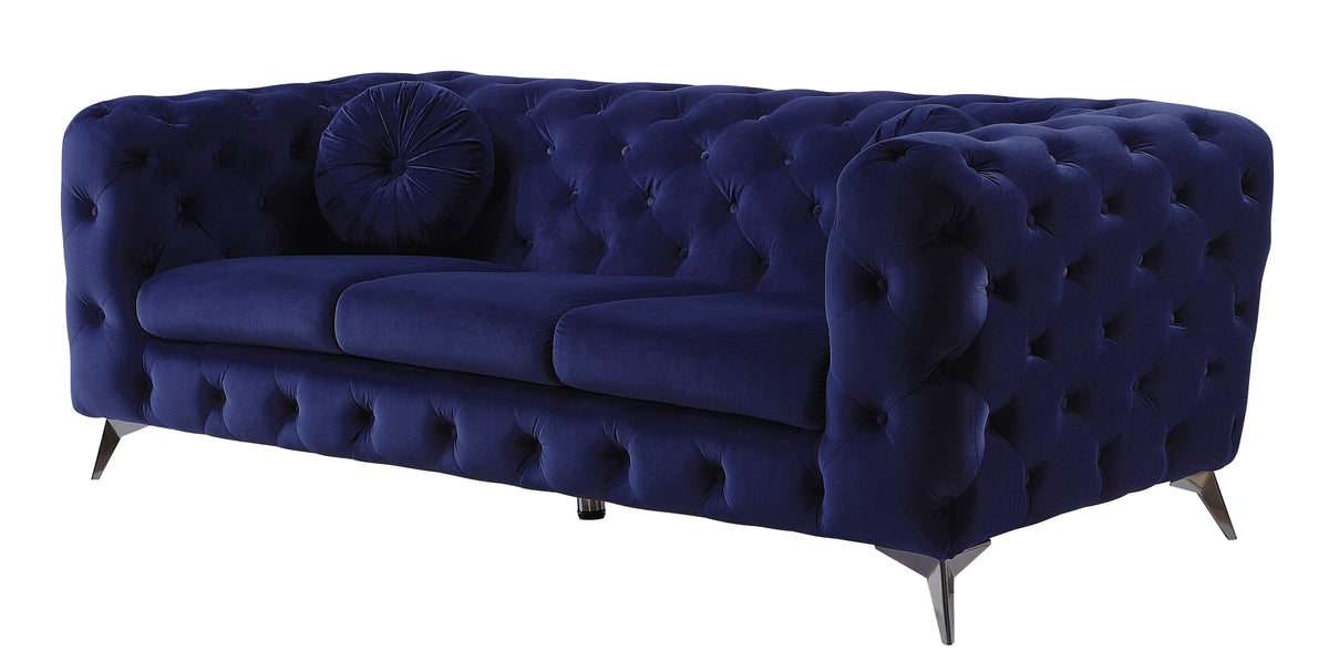 Atronia Blue Velvet Sofa