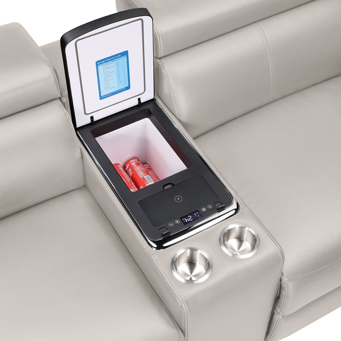 Nova - Sectional With Bluetooth Speaker, LED And Lifting Wine Cabinet