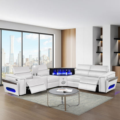 Nova - Sectional With Bluetooth Speaker, LED And Lifting Wine Cabinet