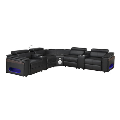 Nova - Sectional With Bluetooth Speaker, LED And Lifting Wine Cabinet