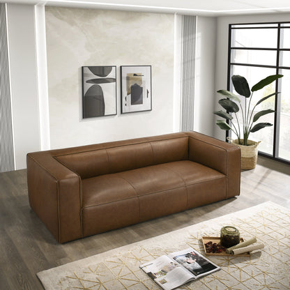 Colton Saddle Tan Two-Tone Leather Sofa