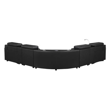 Nova - Sectional With Bluetooth Speaker, LED And Lifting Wine Cabinet
