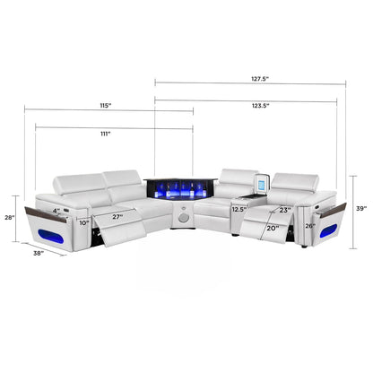 Nova - Sectional With Bluetooth Speaker, LED And Lifting Wine Cabinet