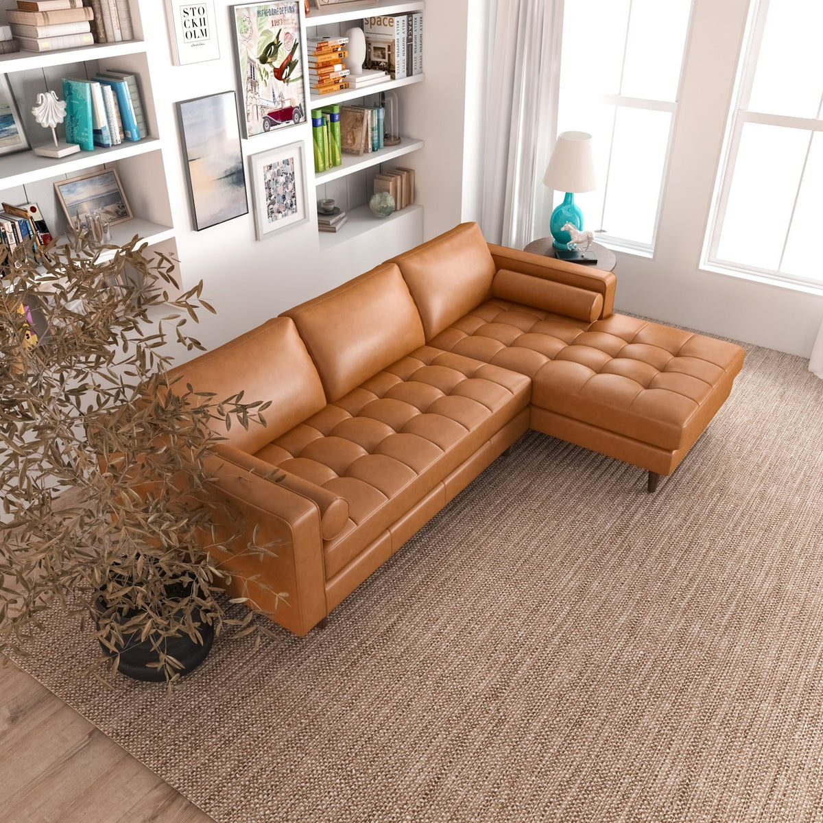 Anthony Mid-Century Corner Sectional Sofa