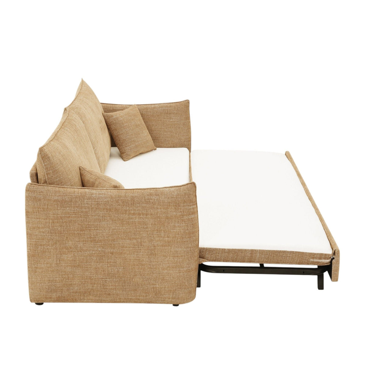 Cadie Mocha Convertible Sleeper Sofa with Two Pillows