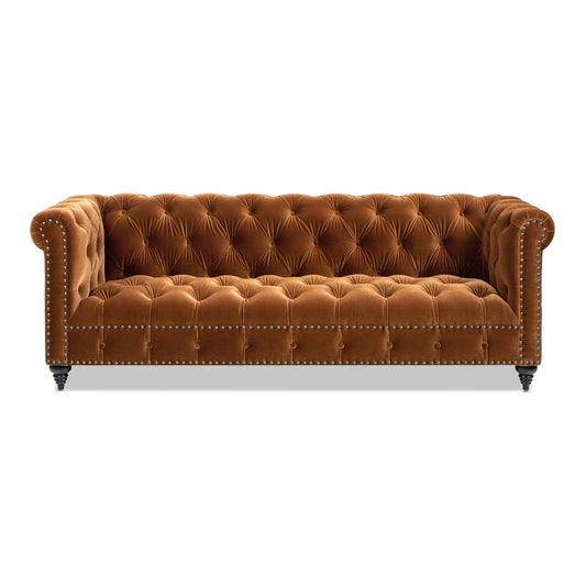 Alto 88' Tufted Chesterfield Sofa, Burnt Orange  Performance Velvet