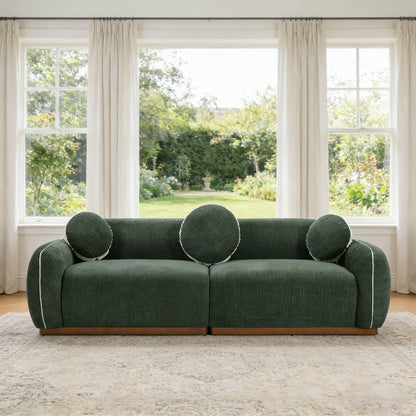 Modern Curved Chenille Sofa