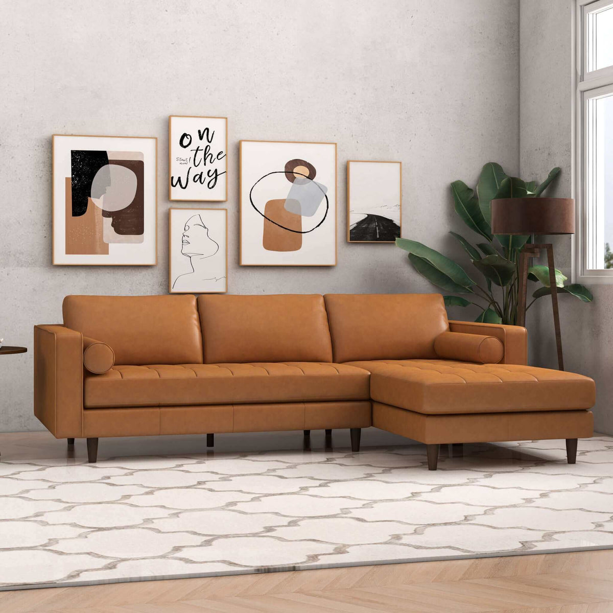 Anthony Mid-Century Corner Sectional Sofa