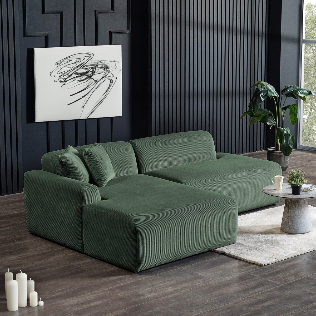 Mar Luxe Microfiber Sectional Sofa
