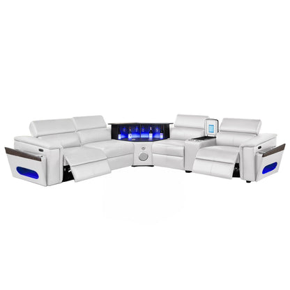 Nova - Sectional With Bluetooth Speaker, LED And Lifting Wine Cabinet