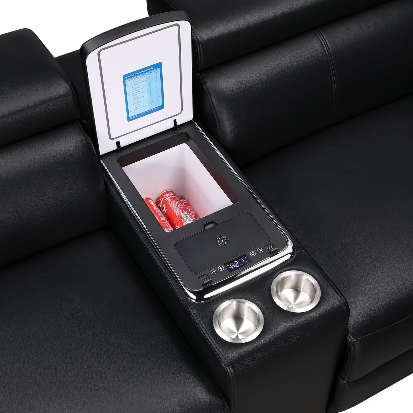 Nova - Sectional With Bluetooth Speaker, LED And Lifting Wine Cabinet
