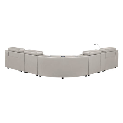 Nova - Sectional With Bluetooth Speaker, LED And Lifting Wine Cabinet