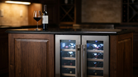 36 Bottle 24 In. Built-In French Door Dual Zone Wine Cooler — Lifestyle