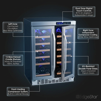 36 Bottle 24 In. Built-In French Door Dual Zone Wine Cooler — How It Works