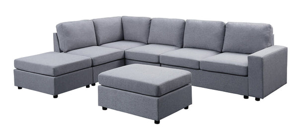 Marley 7-Seat Reversible Modular Sectional Sofa with Ottoman