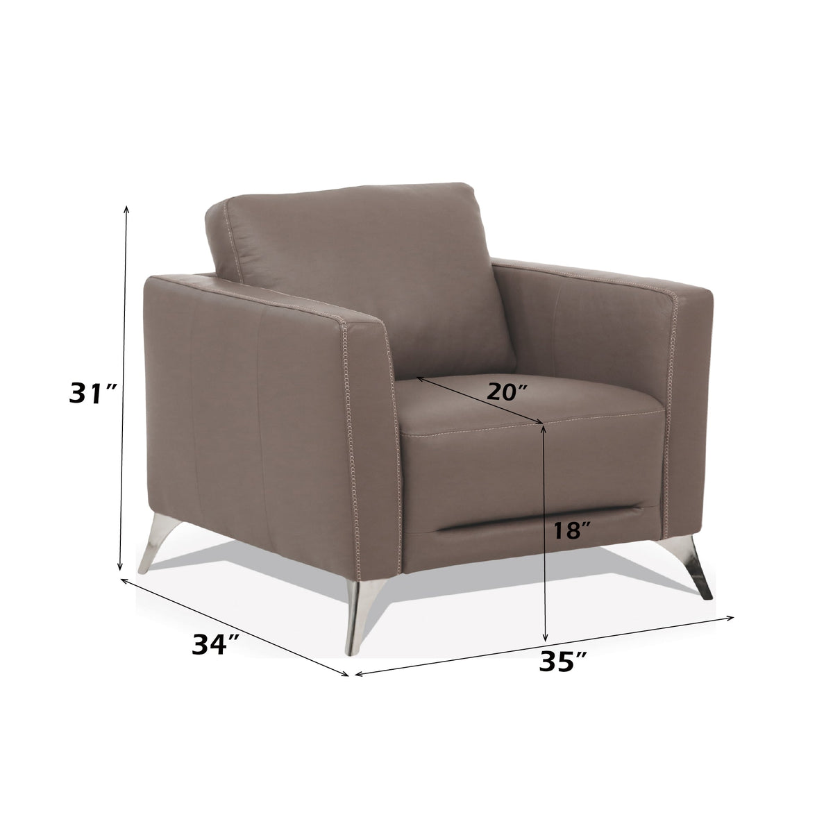 Malaga Leather Accent Chair – Italian-Crafted Luxury Seating