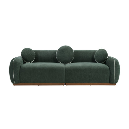 Modern Curved Chenille Sofa