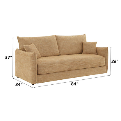 Cadie Mocha Convertible Sleeper Sofa with Two Pillows
