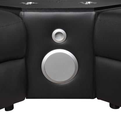 Nova - Sectional With Bluetooth Speaker, LED And Lifting Wine Cabinet