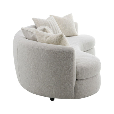 Iniko Boucle Sofa With Toss Pillows - Beige