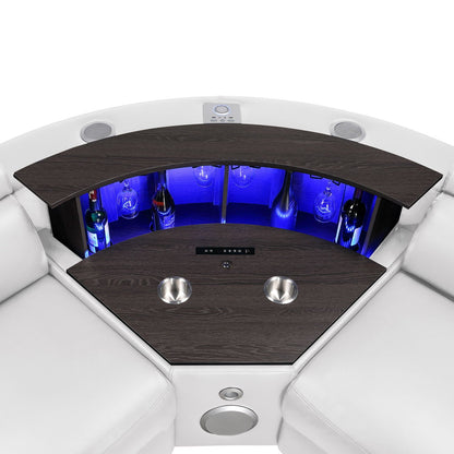 Nova - Sectional With Bluetooth Speaker, LED And Lifting Wine Cabinet