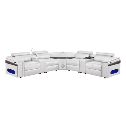 Nova - Sectional With Bluetooth Speaker, LED And Lifting Wine Cabinet