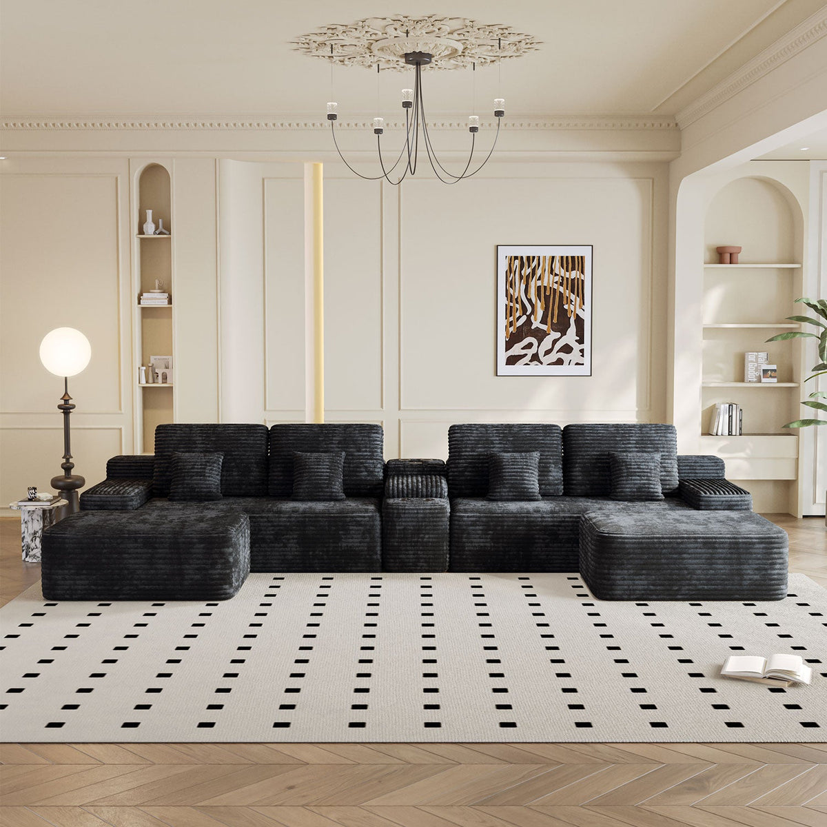 The Grand 150" Modular Sectional with Ottomans
