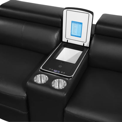 Nova - Sectional With Bluetooth Speaker, LED And Lifting Wine Cabinet