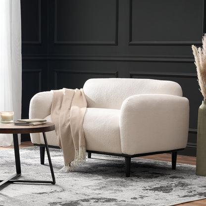 Bouclé Fabric Loveseat Sofa - 50 Inch