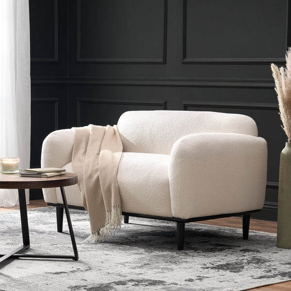 Bouclé Fabric Loveseat Sofa - 50 Inch