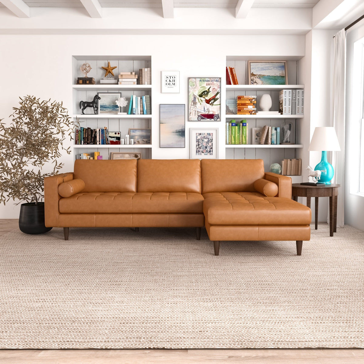 Anthony Mid-Century Corner Sectional Sofa