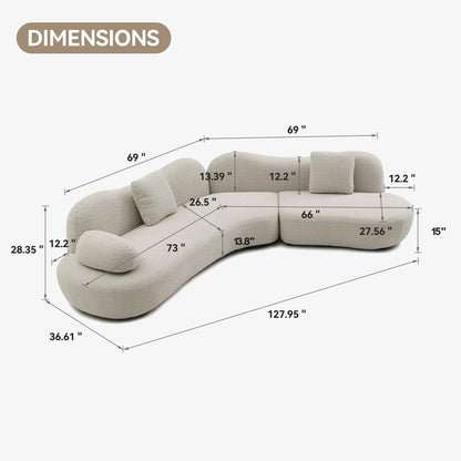 Modern Curved Modular 5 Seater Sofa