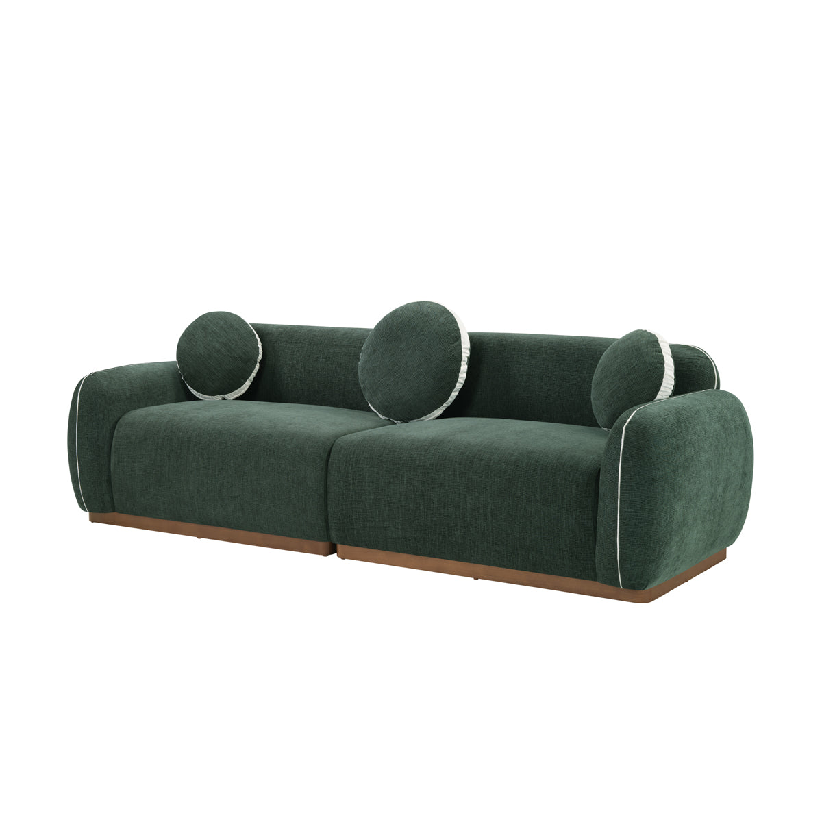 Modern Curved Chenille Sofa