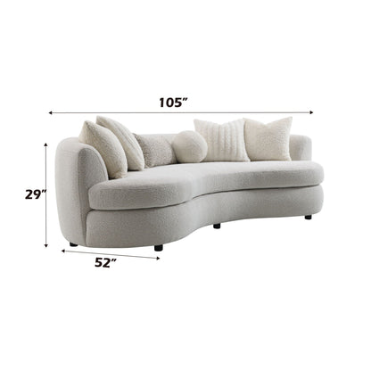 Iniko Boucle Sofa With Toss Pillows - Beige