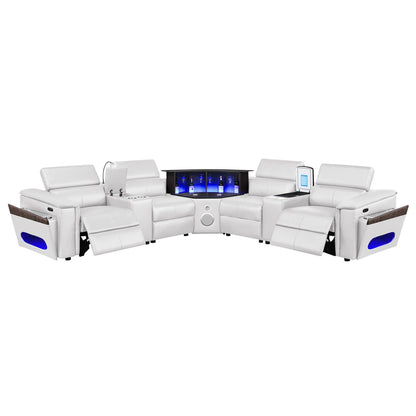 Nova - Sectional With Bluetooth Speaker, LED And Lifting Wine Cabinet