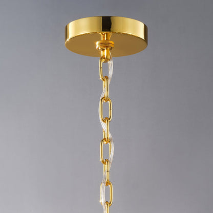 48-Inch Gold Tiered Crystal Tube Chandelier