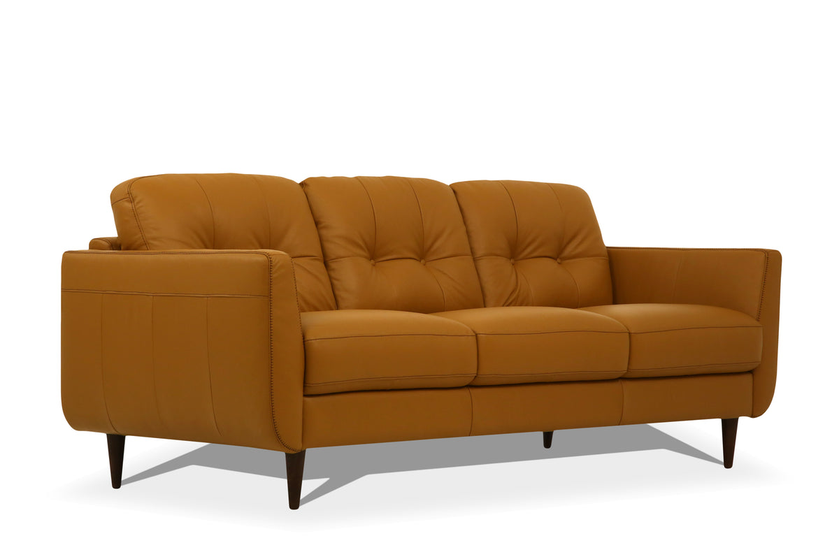 Radwan Camel Leather Sofa