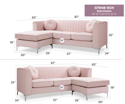 Delray - Micro Suede Sofa Chaise