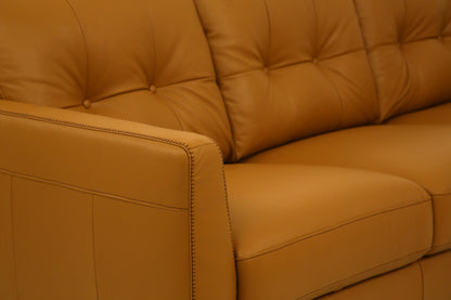 Radwan Camel Leather Sofa