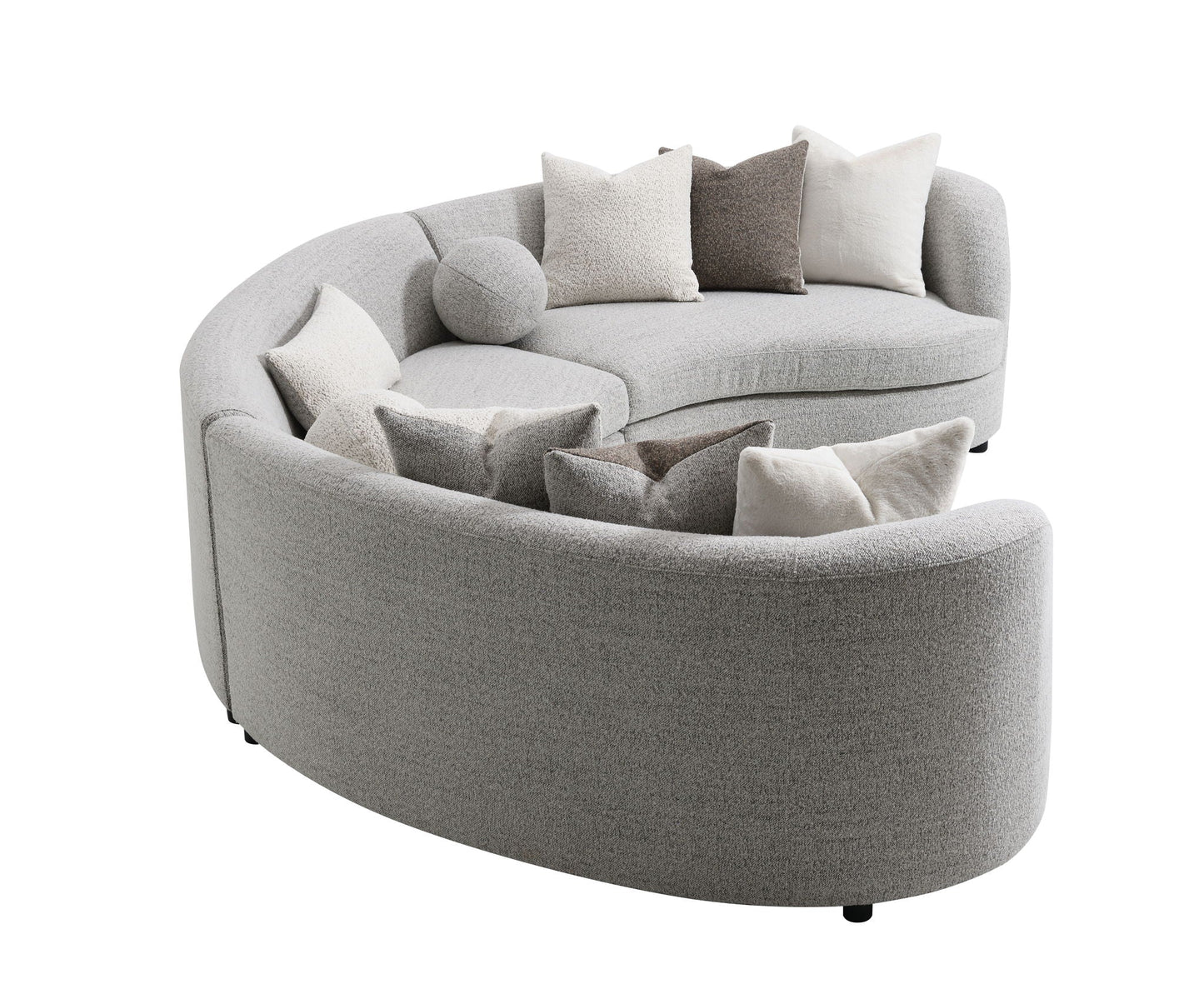 Ivria Boucle Sectional Sofa With 9 Pillows - Gray