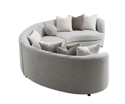 Ivria Boucle Sectional Sofa With 9 Pillows - Gray