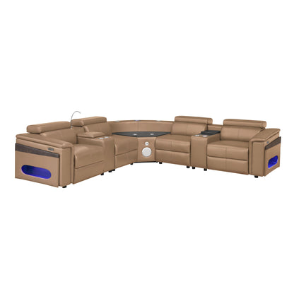 Nova - Sectional With Bluetooth Speaker, LED And Lifting Wine Cabinet