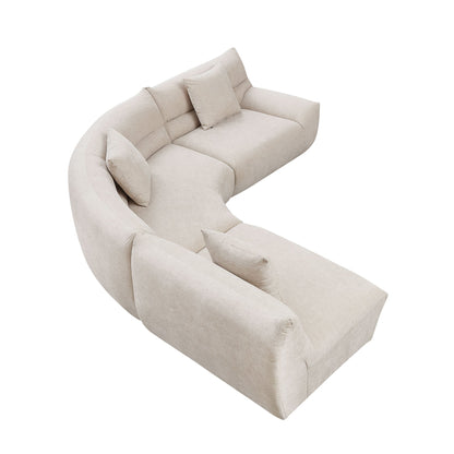 Modular Curved Sectional Sofa, 3-Piece Free-Form Configuration