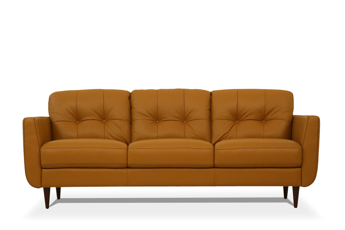 Radwan Camel Leather Sofa